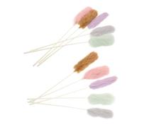 Abaodam 10 Piezas Plush Cat Teaser Pole with Long Handle For Indoor Exercise Interactive Strip Design For Physical Activity and Furniture Protection