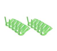 Abaodam 10 Soportes Verdes para Jaulas de Pájaros, Clip para Comedero y Porta Frutas de Plástico, Accesorios para Alimentación y Entrenamiento de Loros, Soporte Estable para