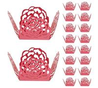 Abaodam 100 Envoltorios de Chocolate en Papel Rojo Diseño Hueco de Rosa para Postres y Dulces, Livianos y Fáciles de Transportar para Bodas y Uso Diario