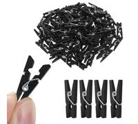 Abaodam 100 Mini Clips de Madera Negros para Fotos y Manualidades, Ligeros y Resistentes para Decoración del Hogar y Colgar Tarjetas
