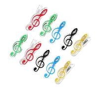 Abaodam 10Piezas Clips de Puntaje de Piano de Abrazaderas de Libros de Colores Prácticos y Duraderos Notas Musicales