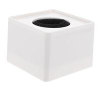 Abaodam 10piezas Micrófono De Entrevista Abs Blanco Estación De Logo Cuadrada Cubo Compacto Para Eventos y Reuniones Soporte Personalizado Para Branding