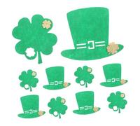 Abaodam 10piezas Posavasos Forma De Sombrero De Cuatro Para Decoración Del Día De San Patricio Coasters Decorativos Para Café y Protección De Mesa