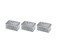 Abaodam 12 Cajas Decorativas de Almacenaje para Dulces, Cuadradas de Plástico Plata, Elegantes y Únicas para Fiesta de Boda y Uso en Casa