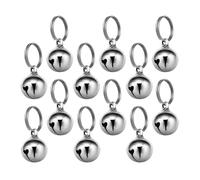 Abaodam 12 Cascabeles para Collar de Mascota Accesorios Plateados de 18 MM Cascabel para Collar de Perro y Gato Colgantes Decorativos para Seguimiento y Seguridad en Paseos Nocturnos