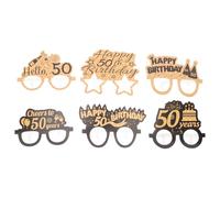 Abaodam 12 Pares 50º Vasos de Cumpleaños 50 Gafas de Feliz Cumpleaños Gafas de Fiesta de Cumpleaños Gafas de Feliz Cumpleaños