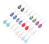 Abaodam 12 Pares de Pendientes de Cristal Diseño de Gota, Fáciles de Usar y Cómodos, Joyas para Mujer Ideales para Fiestas y Actuaciones