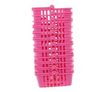 Abaodam 12 Piezas Cesta De La Compra Mini Carro Lleno Compartimientos De Almacenaje Cesto De Ropa Delgado Casa De Muñecas Juguetes Bol Cestas Cubo El Plastico Rosa