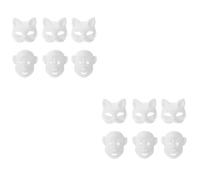 Abaodam 12 Piezas Máscara de Papel Blanco para Fiesta y Cosplay, Fácil de Usar y Promueve la Comunicación, Adecuado Celebraciones y Disfraces