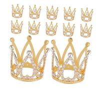 Abaodam 12 Piezas Mini Tiaras para Tarta De Cumpleaños Adornos De Diademas Reales para Niñas Tocados De Princesa para Manualidades Flores