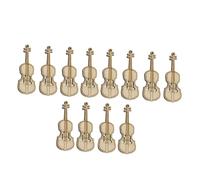 Abaodam 12 Piezas Mini Violines de Madera Ornamento Decoración Miniatura para Casa de Muñecas Accesorio Fotografía Hogar