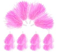 Abaodam 12 Pompones de Animadora de Plástico Rosa Diseño Brillante, Mango Fácil de Usar y Piezas Que No Se Caen, Ideales para Equipos de Baile y Porristas