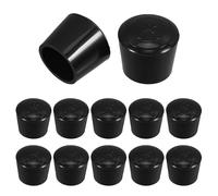Abaodam 12 Protectores de Suelo para Sillas, Almohadillas de Goma para Patas de Muebles, Fundas Antideslizantes para Patas de Silla y Mesa, Negro, 12 Pcs, para Bibliotecas y Hogares