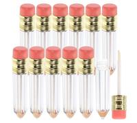 Abaodam 12 Tubos de Brillo Labial Vacíos en Forma de Lápiz de Plástico Transparente, Reutilizables y Resistentes al Agua para Crear Tu Propio Brillo de Labios