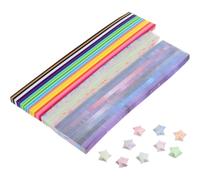 Abaodam 1290 Piezas Tiras de Papel para Origami Forma de Estrella y Efecto Fluorescente, Papel Fácil de Doblar para Proyectos de Fiesta y Decoración Creativa