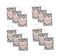 Abaodam 12piezas Bolsa de Papel Estampado de Vaca Bolsa de Mano Portátil para Envolver Regalos para Fiestas de Cumpleaños y Festivales Diseño de Vaca Lola
