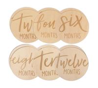 Abaodam 12piezas Discos Mensuales De Madera Para Bebés De Marcadores De Doble Cara Tarjetas Para El Crecimiento Infantil Para Fotografía De Desarrollo Mensual