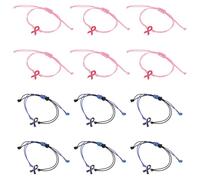 Abaodam 12piezas Pulseras Inspiradoras de Cordón Trenzado Joyería Hecha Mano Ajustable para Mujeres para Eventos y Festivales