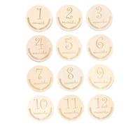 Abaodam 12piezas Tarjetas De Madera para Logros De Cumpleaños Recuerdo De Etapas De Madera Tarjetas Mensuales De Crecimiento para Recién Nacidos para Fotos