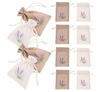 Abaodam 12piezas Unidades Bolsas de Regalo con Cordón Bordadas de Lino Falso Bolsas Vacías para Envolver Regalos y Almacenamiento Pequeño para Bodas y Artesanías Colores Blanco