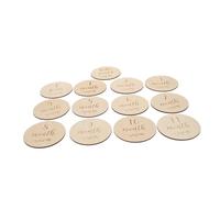 Abaodam 13 piezas Tarjetas Mensuales de Crecimiento para Bebés Madera Natural Kit de Recuerdo Fotográfico para Recién Nacidos y Primer Año Accesorios para Capturar Momentos Especiales