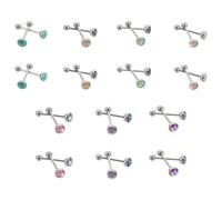 Abaodam 14 Piezas de Barras para Piercings de Lengua Metálicas Bolas Redondas Joyería Corporal Unisex Morado Accesorios para Piercing de Lengua Diseño Tipo Mancuerna
