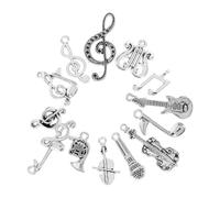 Abaodam 14piezas Colgantes De Violín Pequeño y Adorable Para Joyería Accesorios Creativos De Instrumentos Musicales y Notas Musicales Hechos Mano