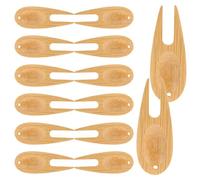 Abaodam 15 Piezas Herramienta Reparadora de Divots de Golf de Bambú Portátil para Llaveros Accesorios de Golf para Reparar Césped y Fairway