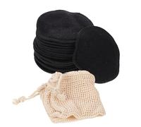 Abaodam 16 Discos Desmaquillantes Reutilizables de Fibra Negra para Eliminar Maquillaje Bolsa de Algodón, Suaves y Ecológicos para Todo Tipo de Piel