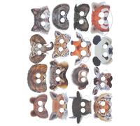 Abaodam 16 Piezas Máscaras de Papel de Criaturas Salvajes Realistas como Obsequio para Fiestas del Bosque Manualidades Infantiles