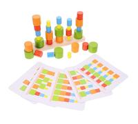 Abaodam 1Juego Apilamiento de Cilindros de Madera para Bloques de Educativos Juguete de Construcción para Desarrollar Creatividad y Habilidades de Comunicación