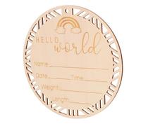 Abaodam 1juego Cartel De Anuncio De Nacimiento Madera Natural Decoración Rústica Para Guardería Prop De Foto Para Celebrar Crecimiento Infantil