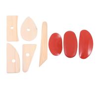 Abaodam 1juego Herramientas para Esculpir y Modelar Arcilla con Mango de Madera y Raspadores de Goma Kit Práctico para Tallado Moldeado y Manualidades de Apto para Principiantes