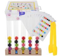 Abaodam 1juego Juguete Educativo De Perlas De Clip De Madera Para Niño Niña Desarrollo De Habilidades Motoras Finas y Cognición Del Color Interacción Padres-hijos Para Niño Niña