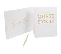 Abaodam 1juego Libro de Firmas para Boda Elegante Cuaderno de Registro para Invitados con Páginas Amplias Papel Reutilizable para Mensajes y Buenos Deseos Eventos Nupciales