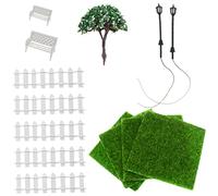 Abaodam 1Juego Miniature Dollhouse Garden Accessories Realistic Scene Decoration with Mini Fences For DIY Dollhouse and Photography Props