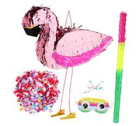 Abaodam 1juego Piñata Flamingo De Bastón y Vendas Para Fiesta Decoración De Cumpleaños y Eventos Rellena De Dulces y Sorprende Tus Invitados