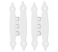Abaodam 2 Bisagras de Gabinete Antiguas de Hierro en Forma de H, Diseño Vintage Blanco, Solución Conveniente para Puertas Empotradas de Madera, Pack de 2 Piezas