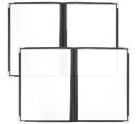 Abaodam 2 Carpetas de Menú Transparentes de Pvc para Restaurante, Portamenús Portátil 4 Páginas (8 Caras), Funda Protectora Ligera y Resistente para Recetas y Cartas de Comida