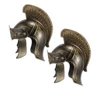 Abaodam 2 Cascos Romanos Dorados de Plástico para Disfraces Medievales, Ajustables y Cómodos, Ideales para Fiestas y Actuaciones de Guerreros