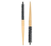 Abaodam 2 Cepillos de Pelo Redondos de Madera Cerdas de Nylon para Masaje del Cuero Cabelludo y Mejora Textura del Cabello Pack de 2 Piezas