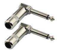 Abaodam 2 Conectores Enchufe de Conexión de Guitarra Eléctrica de Aleación de Zinc Niquelados de 6,35 Mm Fáciles de Instalar para Mixer y Micrófono