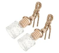 Abaodam 2 Frascos Difusores de Aroma para Coche Colgantes de Vidrio Vacíos Recargables Cuerda Ambientadores Portátiles para Auto y Hogar Accesorios Decorativos para Interior de