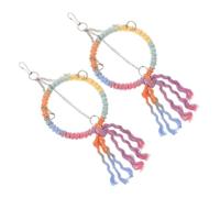 Abaodam 2 hamaca de cuerda de algodón para pájaros para loros y cacatúas, anillo de perca colgante duradero para canario, accesorios de jaula de pinza, fácil instalación y diseño seguro