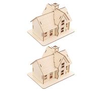 Abaodam 2 Juegos de Rompecabezas de Casa de Madera DIY Modelo de Villa Vintage de Madera Natural 3D sin Pintar para Manualidades Creativas y Decoración Hogar o Aula Kit de Construcción