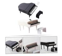 Abaodam 2 Juegos Miniatura de Piano Vertical para Casas de Muñecas Blanco y Negro Accesorios Decorativos Resistentes para Mini
