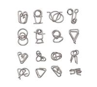 Abaodam 2 Juegos Rompecabezas de Metal Iq de Inteligencia para Adultos de Puzzles de Alambre Desmontables Juguetes Educativos de Ingenio B C