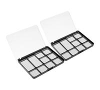 Abaodam 2 Paletas Magnéticas Vacías para Sombras de Ojos Color Plata, Material As, Diseño Delgado y Fácil de Almacenar con Tapas Transparentes