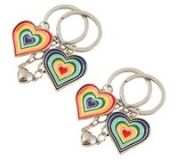 Abaodam 2 Pares Llavero de Corazón, Llavero para Novio, Metal, Colgante Decorativo, Diseño Compacto y Portátil, Obsequio para Parejas, para Cumpleaños y Aniversario