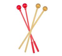 Abaodam 2 pares Mazas de Percusión Abs para Carillón Rojo y Dorado Palillos Ligeros con Fuerza de Golpe Moderada Accesorios Versátiles para Instrumentos de Percusión
